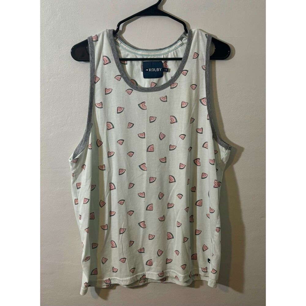 Kolby L Watermelon Pattern Tank Top Men’s Large Graphic Sleeveless Tee